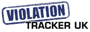 Violation Tracker UK. The word Violation is in blue and looks like a stamp. The words "Tracker UK" are in black.