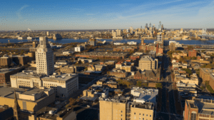An aerial view of Camden, New Jersey