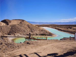 Brine pools for lithium mining in Silver Peak, Nevada. 