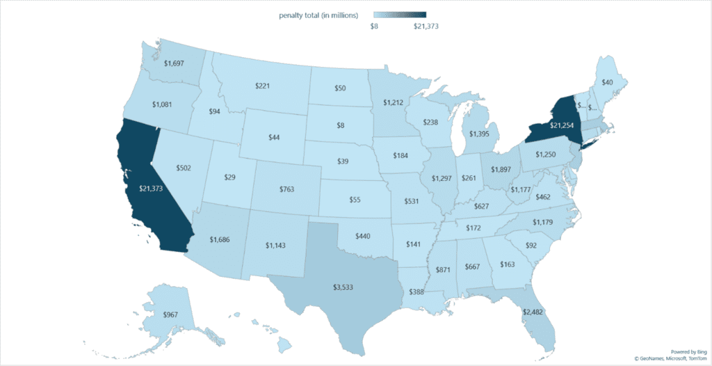 Map of state penalties from $1 trillion report