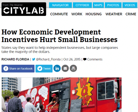 Screenshot of coverage from The Atlantic's CityLab coverage of the report.
